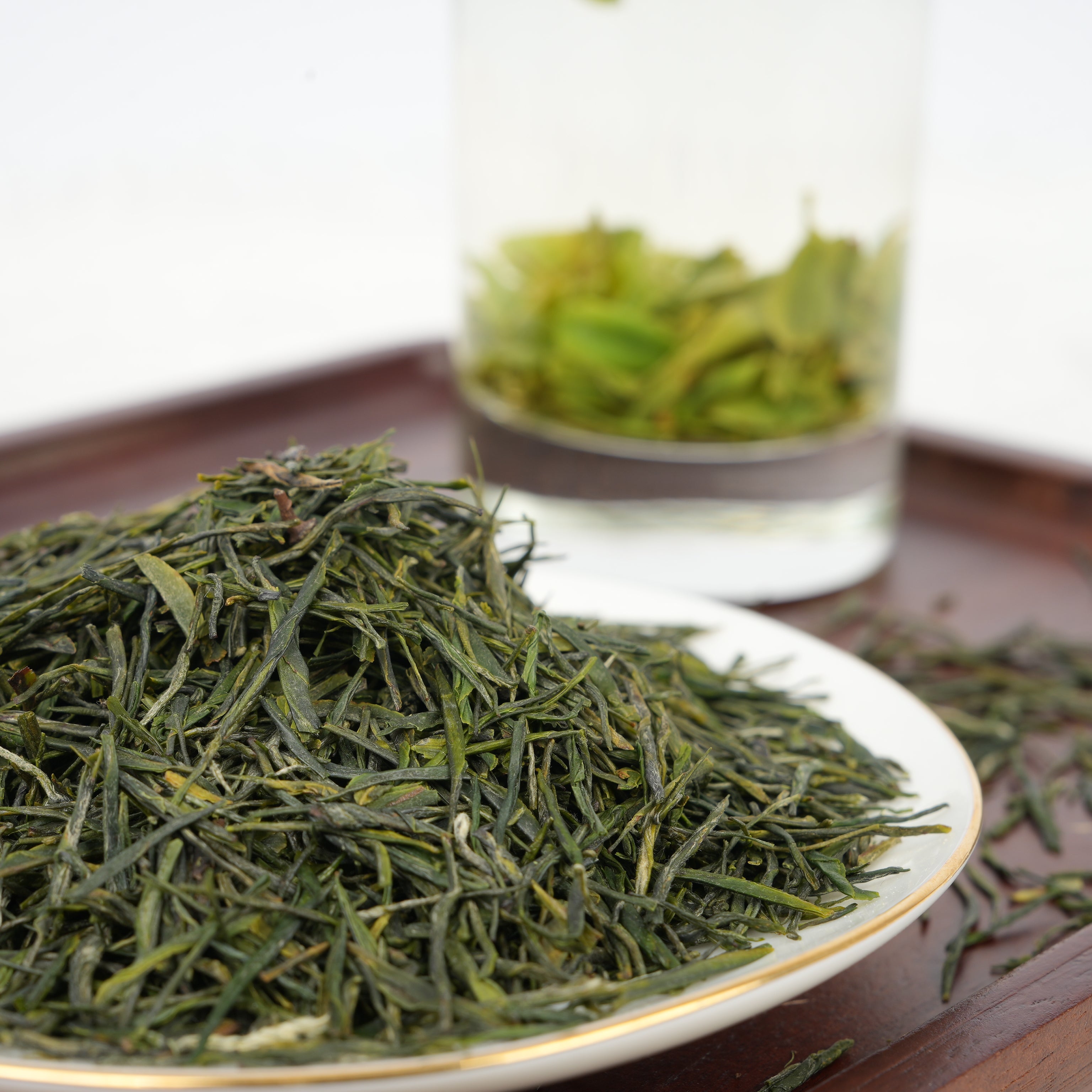 Authentic Chinese steamed green tea from Enshi, showcasing high-quality loose leaves ready to deliver a fresh and sweet flavor.