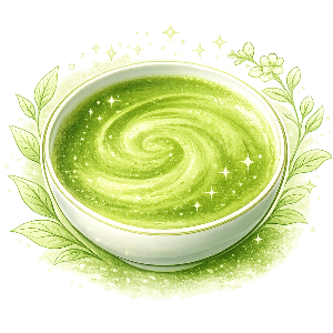 Fine and silky matcha texture icon representing smooth powder that is easy to whisk.