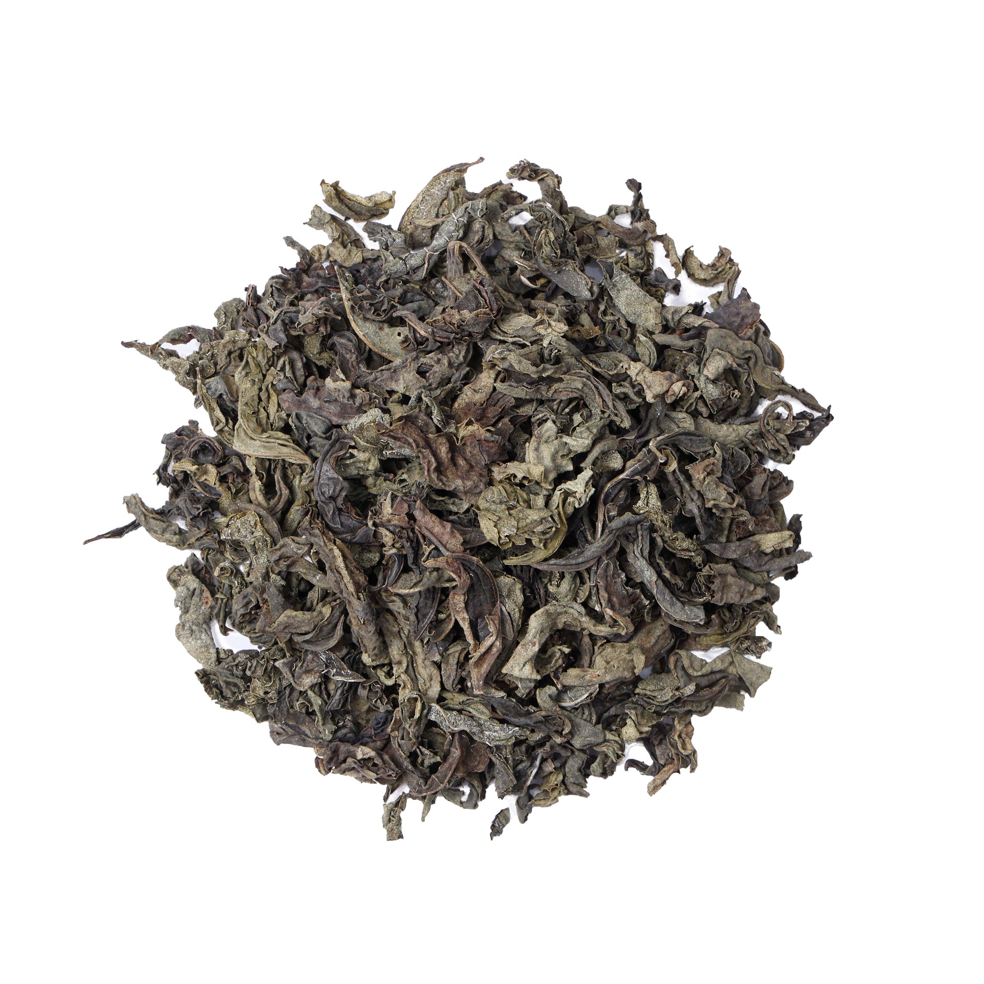 Premium Laifeng Large Leaf Vine Tea from Hubei, China, featuring natural loose leaf herbal tea leaves with a rich texture and traditional processing style