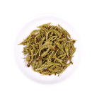 Laifeng Vine Tea buds infused leaves from Hubei, China, featuring tender expanded tea buds with a natural yellow-green color after brewing