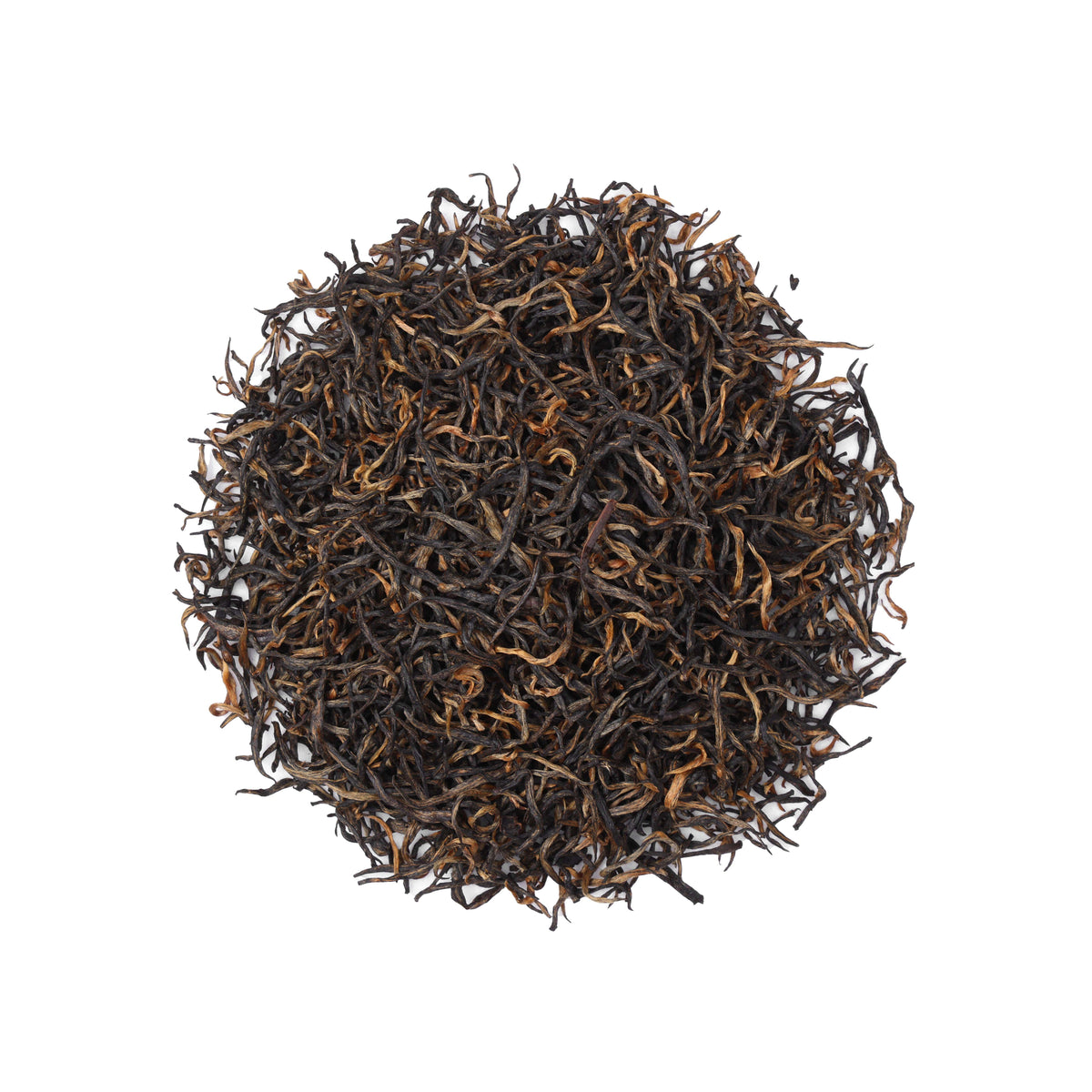 Premium Lichuan Gongfu Black Tea from Hubei, China, featuring fine twisted loose tea leaves with golden tips and a rich traditional black tea character