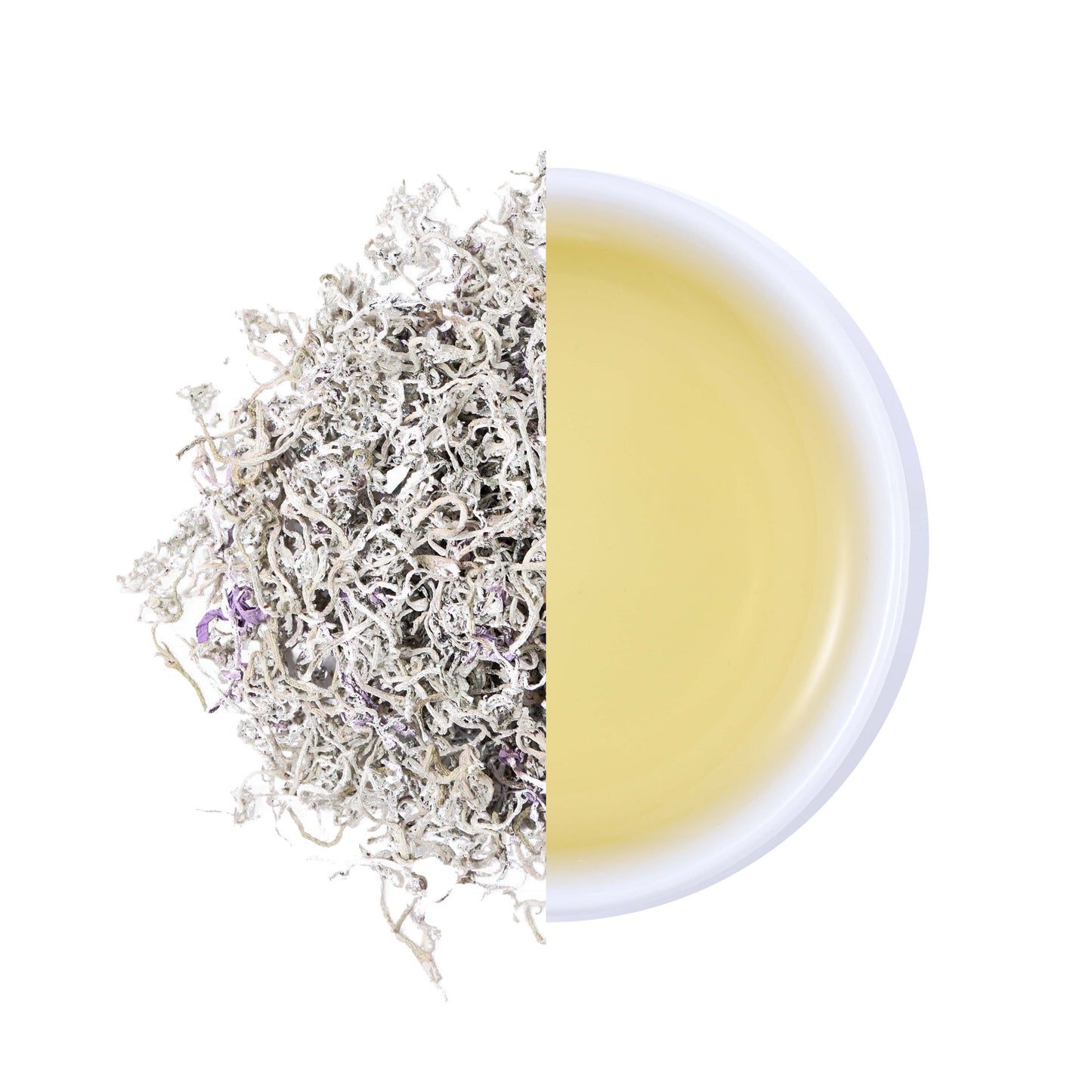 Organic Laifeng Vine Tea Dragon Whisker Buds and golden tea infusion comparison, showcasing the delicate vine tea buds and natural qualities of premium caffeine-free herbal tea from Hubei, China
