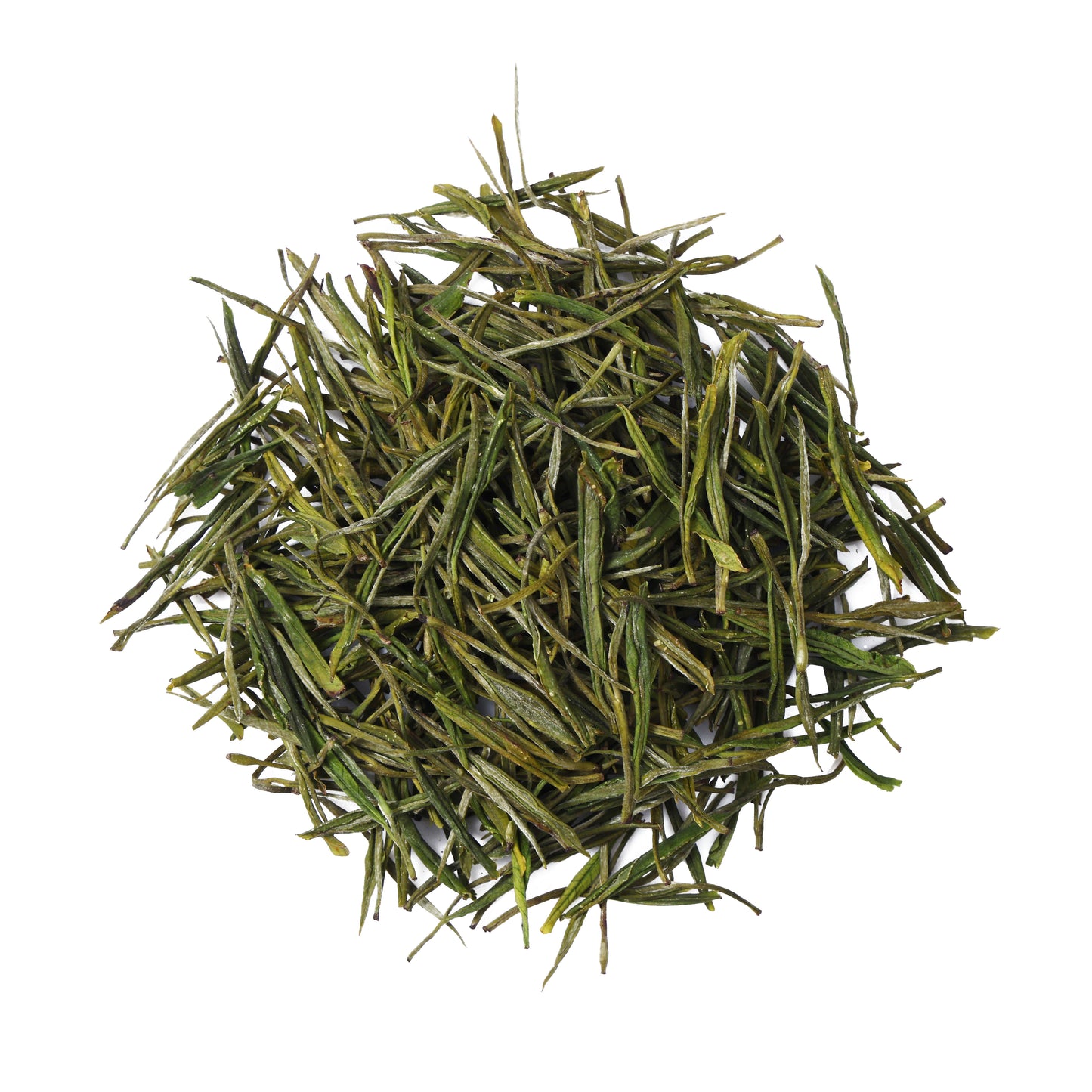 Premium Xianfeng Anji Bai Cha Green Tea from Hubei, China, featuring delicate white tea variety leaves with a fresh green color and elegant appearance