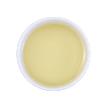 Xianfeng White Tea also known as Anji White Tea showing a clear pale yellow tea liquor with a fresh and delicate green tea infusion from Hubei, China